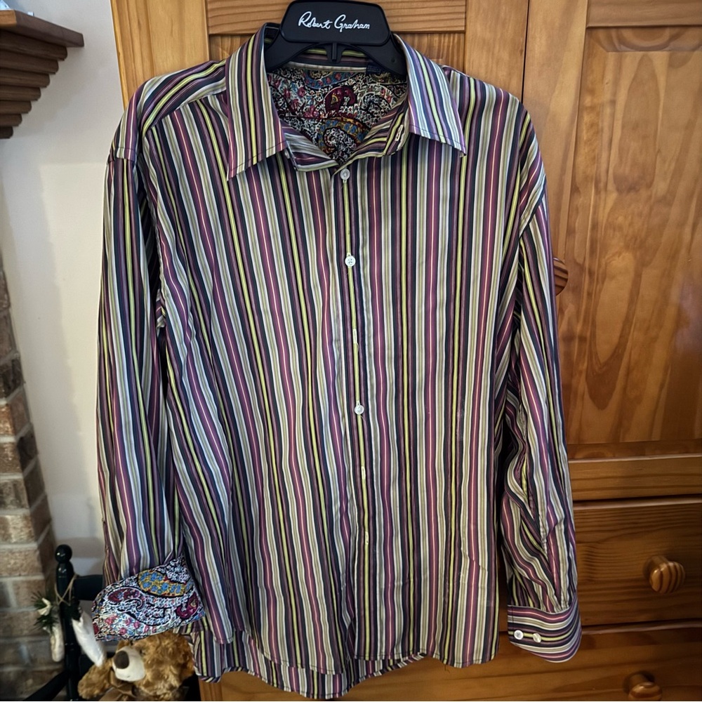 Robert Graham Multicolor Striped Men's Shirt